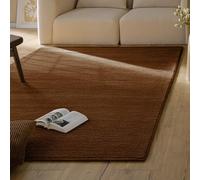 Wecon Home Tappeto a pelo corto in lana vergine - tessuto effetto rombi alto profondo, moderno e accogliente per soggiorno, camera da letto e corridoio, Castello One (160 x 230 cm, marrone)