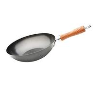 WECOOK! Carbono Wok Induzione 28 cm, Antiaderente Titanio QUANTANIUM Ecologico 3 Strati PFOA-Free, Acciaio al Carbonio, Manico in Simil Legno, Vitroceramica, Gas, Lavastoviglie