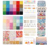 WECUTE Perline per Braccialetti, 25228 Pezzi 48 colori 3mm Set Perline per DIY braccialetti, collane, cavigliere, Bambini Adulti, kit braccialetti fai da te Bambini