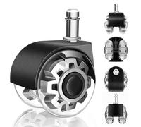 WECUTE Ruote Sedia Ufficio, 10 X 22MM Set di 5 Rotelle Sedia Ufficio, Compatibili con Diversi Tipi di Pavimenti,Ruote per sedia Ufficio, Parquet (10 * 22MM)