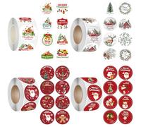 WEDAMOO 2000 adesivi di Natale, rotondi, autoadesivi, per pacchetti, lettere, sacchetti regalo