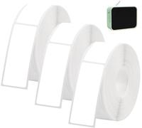 WEDAMOO 3 Rotoli Etichette Adesive Termiche, 12 x 40 mm Nastro per Etichette Termiche Impermeabile, Nastro Adesivo Carta Termica Rotolo per Casa, Ufficio, Scuola (160 Etichette/Rotolo, Bianco)