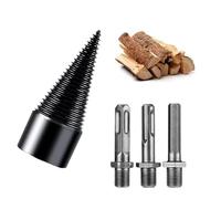 WEDAMOO Punta Spaccalegna per Trapano, Spaccalegna a Vite Coni 42mm Spaccalegna Cono di Legno Vite Conica Spaccalegna con 3 Manici Trapano per Taglialegna Trapano a Gradini Casa