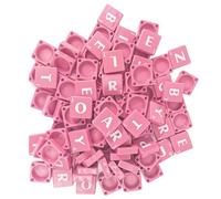 Weddecor 100pz Nera Alfabeto Piastrelle con Bianco Lettere per Ricambio, Scrap-Booking, Arti e Mestieri, Board o Nome Giochi,Ghiaccio Demolitori,Puzzle,Ortografia,Decorazione da Parete, 19mm - Rosa