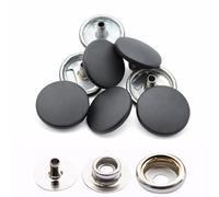 WedDecor 15mm Beige Bottoni Automatici 4 Parti Bottoni Automatici Non Cuce Bottoni per Leathercraft, Cucito, Giacche, Camicie, Tessuto Riparazione Fai da Te Progetti, 100pcs - Nero Opaco, 15mm