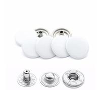 Weddecor 15mm Bottoni Automatici Grande 4 Parti Bottoni Automatici Non Cuce Bottoni per Leathercraft, Cucito, Giacche, Camicie, Tessuto Riparazione Fai da Te Progetti, 10pcs - Bianco, 10pcs