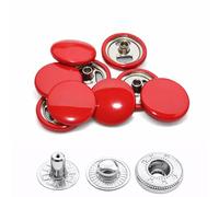 Weddecor 15mm Bottoni Automatici Grande 4 Parti Bottoni Automatici Non Cuce Bottoni per Leathercraft, Cucito, Giacche, Camicie, Tessuto Riparazione Fai da Te Progetti, 10pcs - Rosso, 10pcs