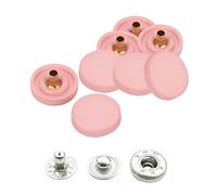WedDecor 15mm S Spring Bottoni a Pressione, 4 Parti di Chiusure a Scatto Resistenti, Tappo in Plastica con Bottoni a Pressione in Metallo Argento per Vestiti, Artigianato, Oro Rosa, 10 Pezzi
