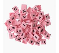 WedDecor 300pcs Plastica Alfabeto Lettera Piastrelle per Lavori Creativi, Completo a-Z E Numero Stampato Cornici, Scrapbook, Fai da Te Progetti, Spelling, Casa Décor, Luce Rosa