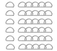 WedDecor 45mm Argento No Saldati Metallo D Anello Elementi di Fissaggio Fibbia per Regolabile Chiusura Fettuccia Cinghia, Arti e Mestieri,Cucciolo Collari,Riparazione Sacchetti, 10pcs - Argento, 50mm