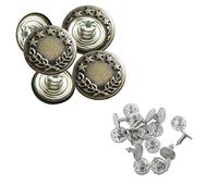 WedDecor 5 Star Jeans Bottoni Hammer On Tack Chiusura con Retro Spilla Mano Pressato Borchie per Vestiti Riparazione, Jeans, Giacche, 17mm, Bronzo - Bronzo, 8pcs