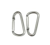 Weddecor 55mm Moschettone Caricato a Molla Alluminio Scatto Gancio Gancetti Forma a D Anello Portachiavi Clip per Outdoor Campeggio, Ciclismo, da Viaggio, Portachiavi Supporto, Argento - Argento, 55mm