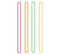 WedDecor 85 cm, 4 collane con perline multicolore al neon in rosa, giallo, verde e arancione, gioielli al neon in stile anni '80 per rave, feste UV e moda stravagante anni '80 per festival e feste in