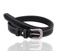 WedDecor - Cintura sottile da uomo, larghezza 20 mm, sottile e sottile, in colore nero luccicante, con fibbia in metallo, elegante cintura, fibbia a punta, per uomo, accessorio alla moda Nero XL