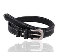 WedDecor - Cintura sottile da uomo, larghezza 20 mm, sottile e sottile, in colore nero luccicante, con fibbia in metallo, elegante cintura, fibbia a punta, per uomo, accessorio alla moda Nero Medium