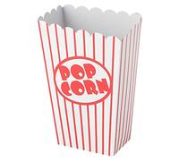 WedDecor Confezione da 8 scatole per popcorn di carta, a righe rosse e bianche, perfette per compleanni, serate al cinema, pigiama party o feste in circo, forniture per feste di baby shower