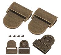 WedDecor Coperchio rettangolare con chiusura arrotondata, piastra di chiusura per borsa in metallo, chiusura arrotondata per borse, chiusura con viti, ferramenta per frizioni e borse, bronzo