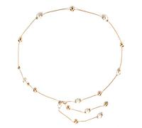 WedDecor da Donna Perla Strass Brillantini Girovita Pendente Cintura a Catena Accessori Alla Moda per Casual, Formale e Western Set - Oro - Dorato