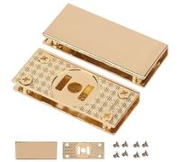 WedDecor Piastre con clip in metallo con viti, chiusura rettangolare per borsa, fibbia protettiva per bordi, piastra di chiusura per borsa, serratura per borse in metallo, hardware per artigianato e