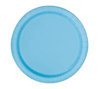 WedDecor Piatti rotondi da dessert usa e getta, 18 cm, colore blu polvere, stoviglie a tema per picnic, matrimoni, barbecue, compleanni, anniversari ed eventi natalizi, confezione da 8