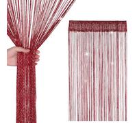WedDecor Stringa Tende Brillantini Frangia Pannello Fly Schermo Divisorio Nappa Tendine per Porte, Porta Ingresso, Windows, Casa Decorazione, Evento Decorazione, (90cm x 200cm) - Bordeaux, 90 x 200cm