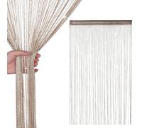 Weddecor Stringa Tende Brillantini Frangia Pannello Fly Schermo Divisorio Nappa Tendine per Porte, Porta Ingresso, Windows, Casa Decorazione, Evento Decorazione, (90cm x 200cm) - Champagne, 90 x 200cm