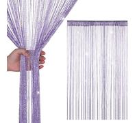 WedDecor Stringa Tende Brillantini Frangia Pannello Fly Schermo Divisorio Nappa Tendine per Porte, Porta Ingresso, Windows, Casa Decorazione, Evento Decorazione, (90cm x 200cm)