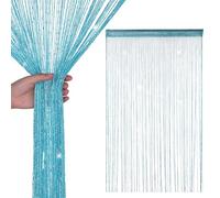 WedDecor Stringa Tende Brillantini Frangia Pannello Fly Schermo Divisorio Nappa Tendine per Porte, Porta Ingresso, Windows, Casa Decorazione, Evento Decorazione, (90cm x 200cm) - Turchese, 90 x 200cm