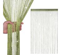 WedDecor Stringa Tende Brillantini Frangia Pannello Fly Schermo Divisorio Nappa Tendine per Porte, Porta Ingresso, Windows, Casa Decorazione, Evento Decorazione, (90cm x 200cm) - Verde, 90 x 200cm