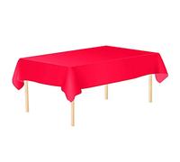 WedDecor Tovaglia rettangolare usa e getta, in plastica, per feste di compleanno e matrimoni, per interni ed esterni, 137,2 x 274,3 cm, colore: rosso, confezione da 1