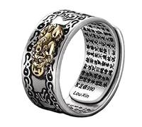 Weddflower Anello Feng Shui Amuleto Regolabile Anello Portafortuna Protezione Mantra Ricchezza Per Donna Uomo