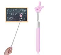 WeddHuis 1 Pezzi Bacchette Telescopiche Allungabili per Insegnanti Puntatore Telescopico Retrattile per Presentazioni Formazione e Seminari,Rosa