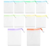 WeddHuis 10 Pezzi Sacchetti di Nylon per Sapone, Rete Esfoliante per Sapone Solido, Pulizia del Viso e Bagno, Rete Schiumogena con Chiusura a Coulisse, 11 x 9 cm