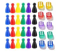 WeddHuis 10 pezzi set di dadi e 24 segnalini, cubi da gioco, acrilico, set di dadi, gioco da tavolo (colore)