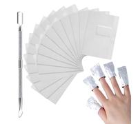 WeddHuis 100 Pezzi Nail Polish Remover Wraps Pads, 1 Spingi Cuticole, Fogli di Alluminio per Rimozione Smalto, Rimuove Gel in Modo Rapido e Delicato