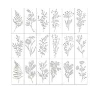 WeddHuis 18 Pezzi Piccoli Stencil per Dipingere,Stencil in Plastica Riutilizzabili a Tema Naturale Fiori Farfalle Uccelli,Stencil per Pittura e Disegno per Legna Parete Scrapbooking Regali Home Decor