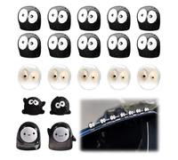 WeddHuis 19 Pezzi Folletti Della Fuliggine, Accessori Auto Carini e Aesthetic, Decorazioni Auto, Specchietti Retrovisori Auto, Divertenti Auto Regali con Carta Autoadesiva (Nero, Colore Trasparente)