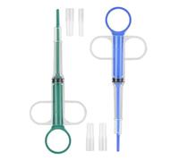 WeddHuis 2 Dispenser di Pillole per Animali Domestici, siringa per Animali Domestici, Dispenser con 4 Aghi Morbidi riutilizzabili per Cani e Gatti (Blu, Verde)