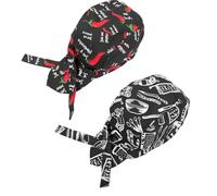 WeddHuis 2 Pezzi Bandana Unisex Regolabile, Cappello da Cuoco Traspirante per Cucina, Ristorante, BBQ e Costume da Festa