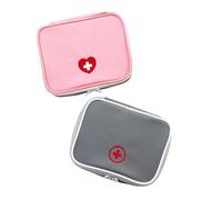 WeddHuis 2 pezzi Borsa Pronto Soccorso Vuota Portatile Mini Piccolo Pillola Organizzatore Facile Trasporta Medicina Contenitore Con Multi-pocket per la Corsa(13x10x4cm)