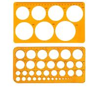 WeddHuis 2 Pezzi Stencil circolare Modello circolare Modello in plastica Stencil da disegno con cerchi Righello circolare per disegnare Misurare Progettare