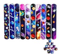 WeddHuis 24 Pcs Braccialetti Slap,Bracelets Gadget Bracciali a Scatto,Bracciale a Schiaffo a Tema Universo per Bambini,Ragazze e Ragazzi,Bomboniere per Feste di Compleanno,Scambio di Regali in Classe