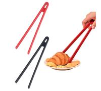 WeddHuis 2pz Pinze in Silicone per Cucina, Pinza da Barbecue, Pinza Antiaderente, Pinza da Cucina in Silicone, Resistente ad Alte e Basse Temperature (29cm) (Nero & Rosso)