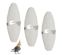 WeddHuis 3 PCS Osso di Seppia,Osso di Seppia per Pappagalli,Osso di Seppia per Tartarughe,Osso di Seppia per Uccelli,Osso di Seppia Naturale,con 3 Supporti in Metallo 11-13cm