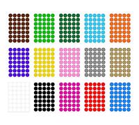 WeddHuis 3060 Pezzi Stickers Rotondi Colorati, 10mm Bollini Adesivi Colorati Stickers Pallini Colorati, Adesivi Tondi Colorati per Forniture per Ufficio a Casa
