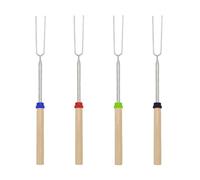 WeddHuis 4 Pezzi Spiedini da Grill Telescopici per Marshmallow, Bastoncini da Arrosto, Forchette da Campeggio, Spiedini da Fuoco in Acciaio Inox (Estensibili 31-81cm)