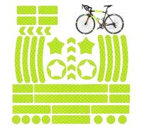 WeddHuis 42 Pezzi Adesivi per Bici, Set Adesivi Catarifrangenti, Adesivi Catarifrangenti per Bicicletta con Forme Diverse, Adesivi Luminosi per Bicicletta, Motociclette, Passeggini e altro