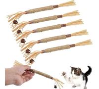 WeddHuis 5 Pezzi Bastoncini di Erba Gatta, Giocattoli da Masticare per Gatti, Cura Dentale per Gatti, Bastoncini Dentali per Placca e Alito Cattivo, Igiene Orale Sana