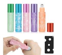 WeddHuis 5 Pezzi Roller Flaconi in Vetro Roll On Vuoto Portatile Pratico per Conservazione e Applicazione di Oli Essenziali e Profumi (10ml)