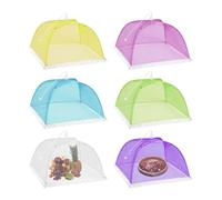 WeddHuis 6 copripolvere, Pop-up, Pieghevole e Riutilizzabile, Campeggio, Picnic, Barbecue, zanzariera per Alimenti, Rete per Insetti, Frutta, Copertura per Alimenti (32x32 cm)